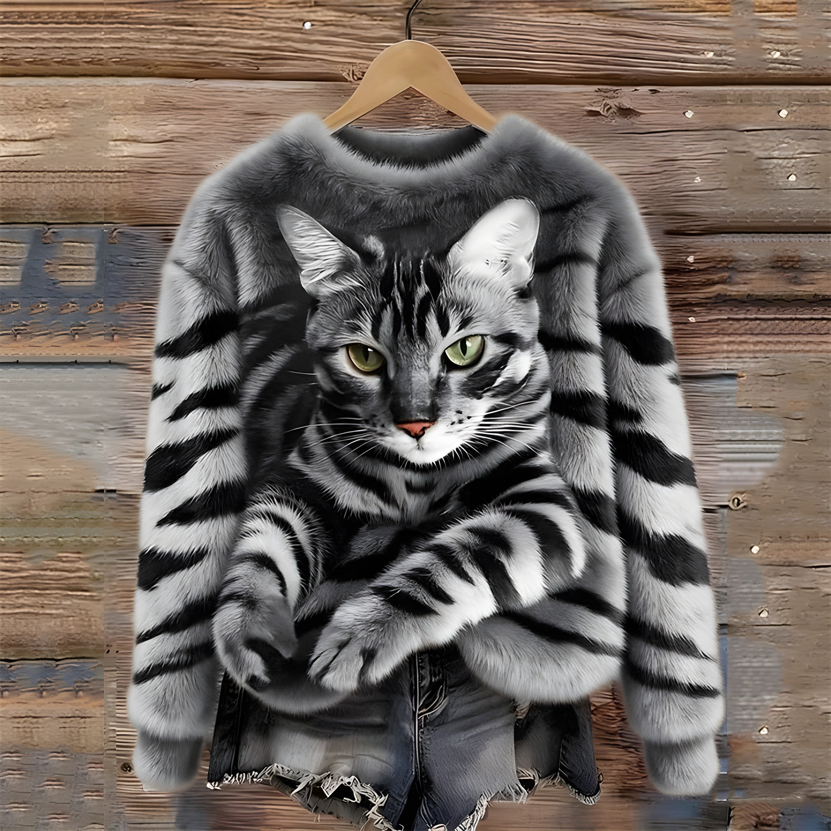 Sanne™ | Sweter z Printem Kotów