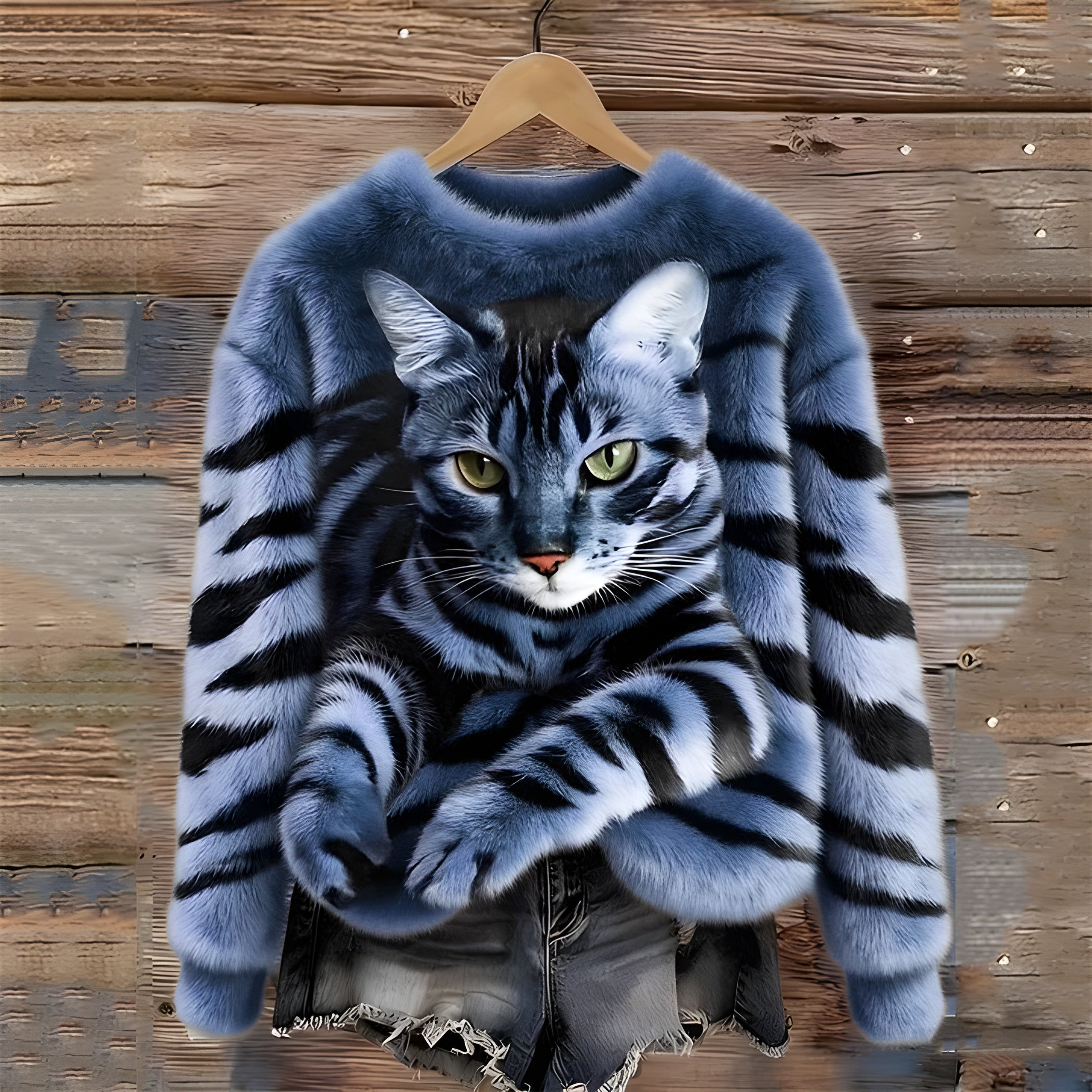 Sanne™ | Sweter z Printem Kotów