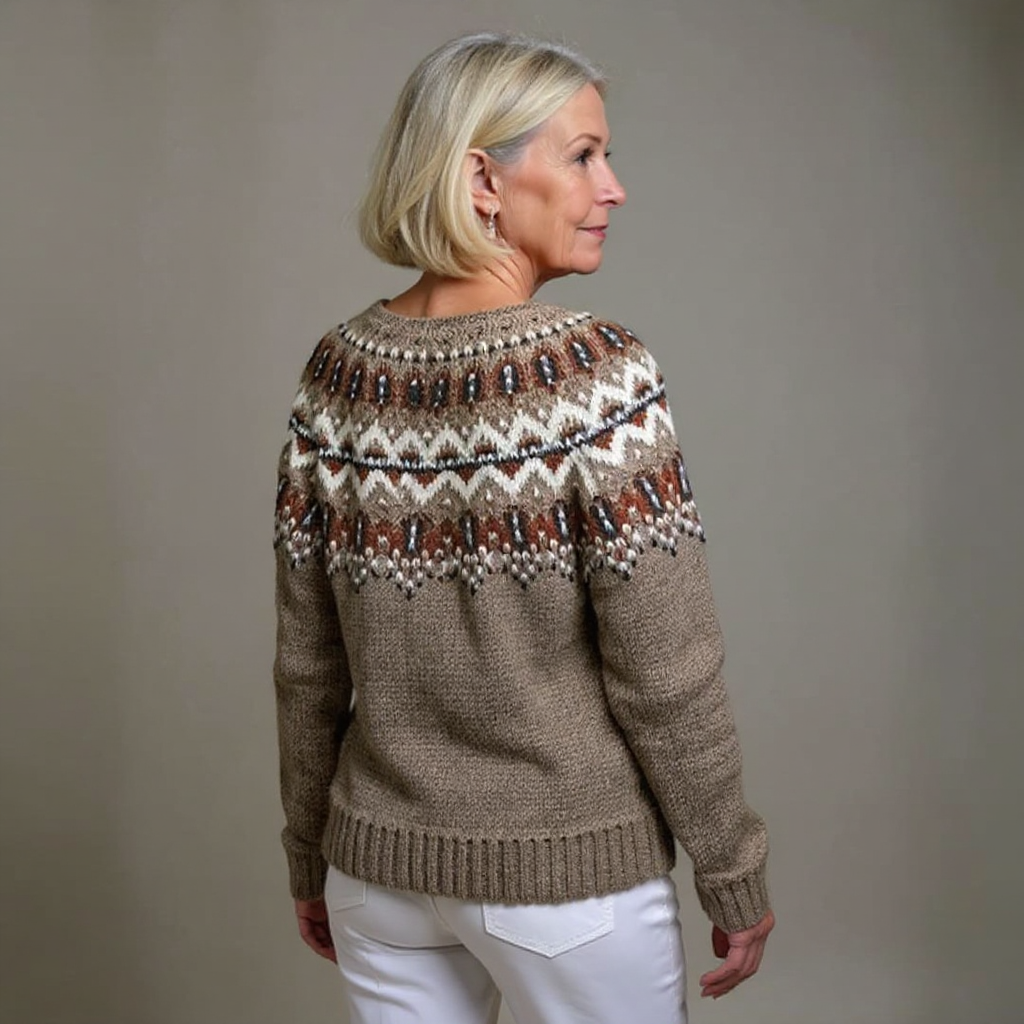 Adeline | Vintage Islandzki Sweter z Wełny